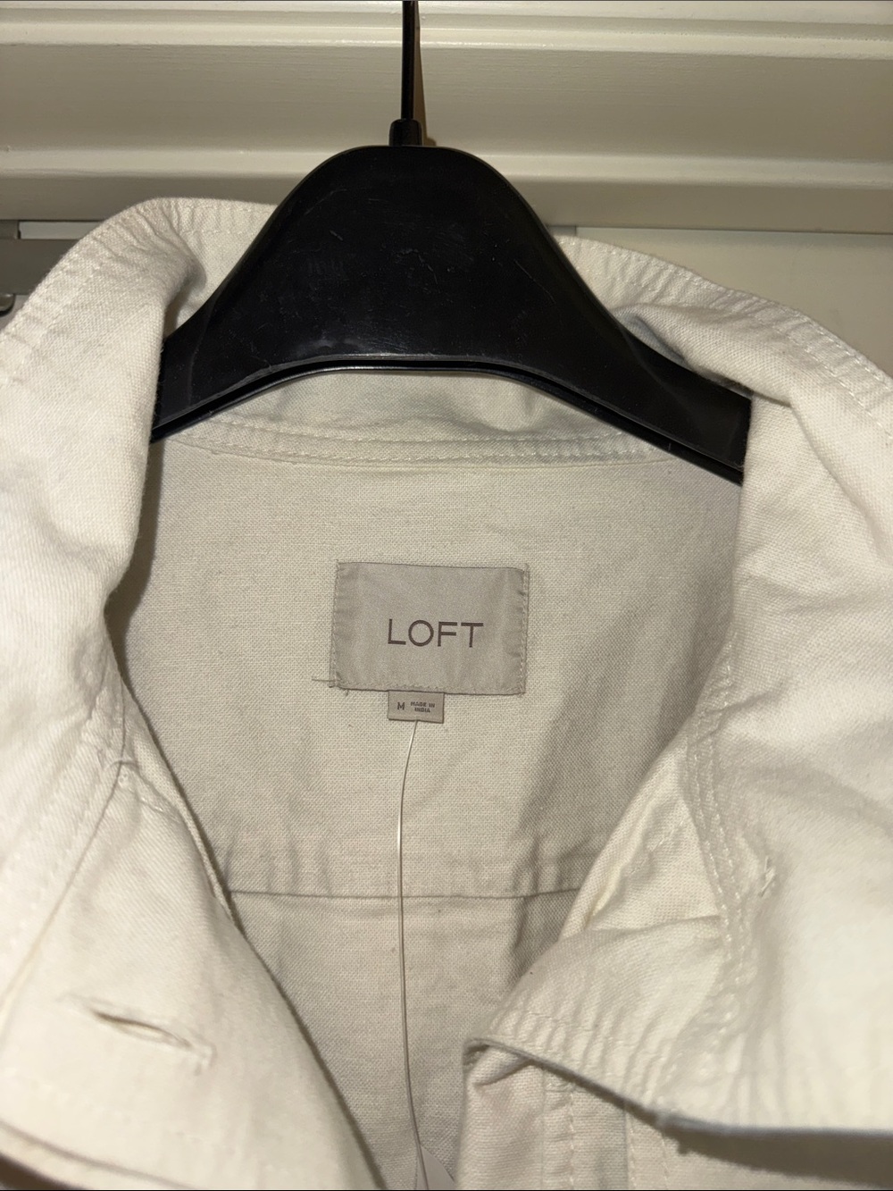 NWT LOFT Canvas Utility Jacket in White size Medium - Picture 3 of 6